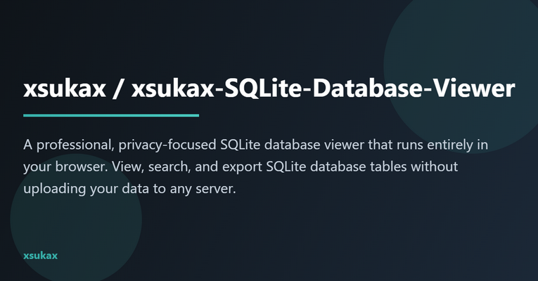 xsukax SQLite Database Viewer