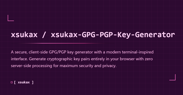 xsukax GPG/PGP Key Generator