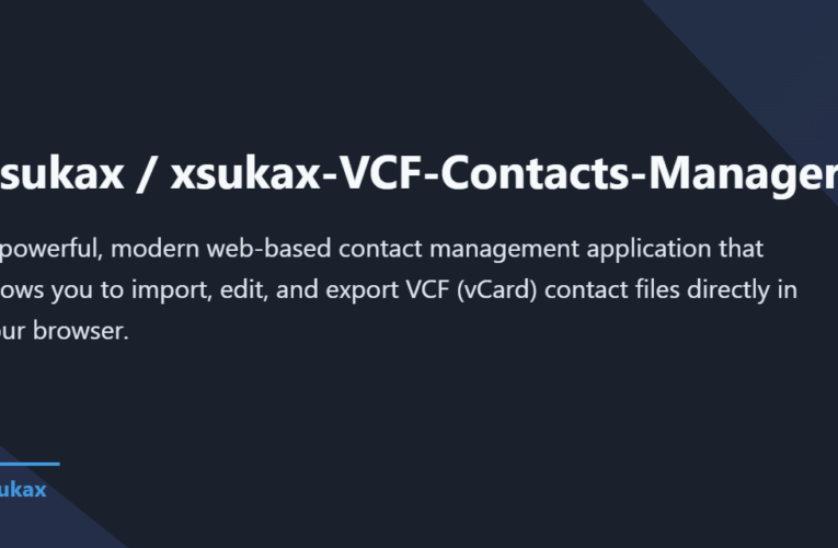 xsukax VCF Contacts Manager